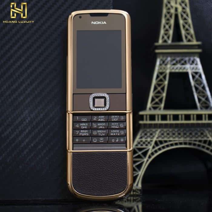 NOKIA 8800 VÀNG HỒNG DA NÂU VIỀN ĐÁ