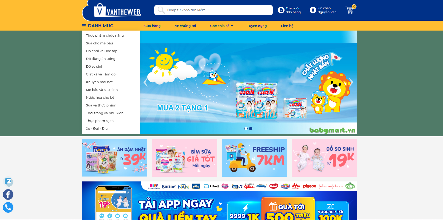 Mẫu Website Văn Thế Shop cao cấp