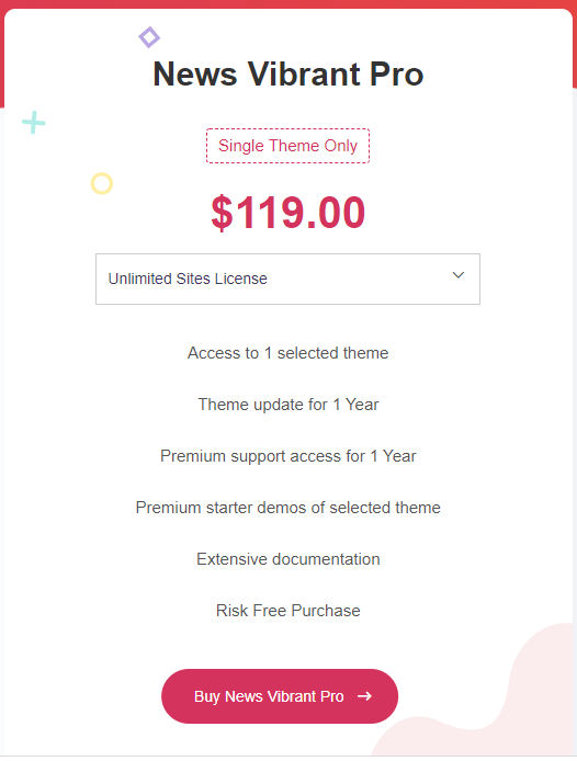 Themes tin tức Blog News Vibrant Pro